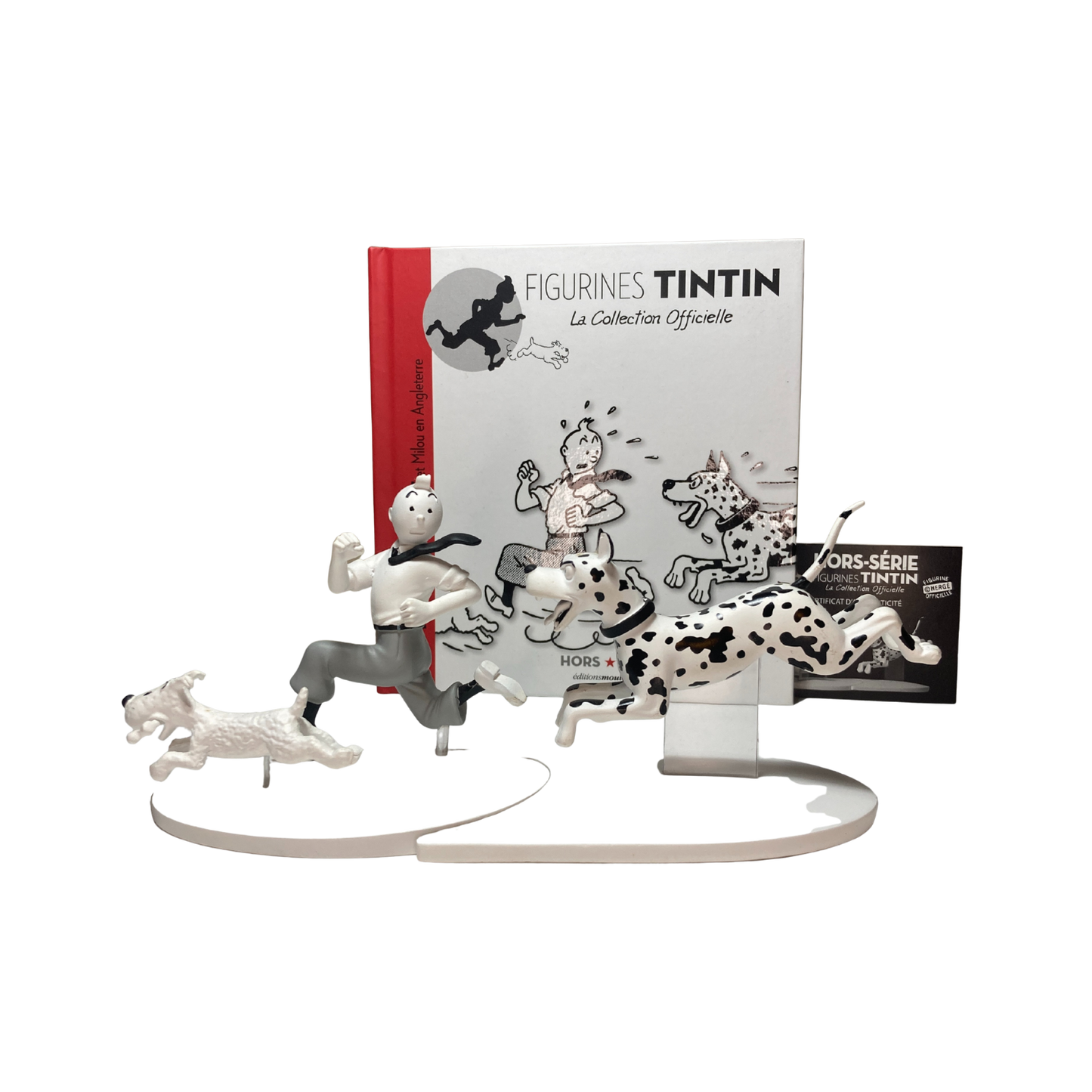 Image de Tintin en fuite avec Milou en Angleterre, illustration de la bande dessinée Tintin par Espace714.