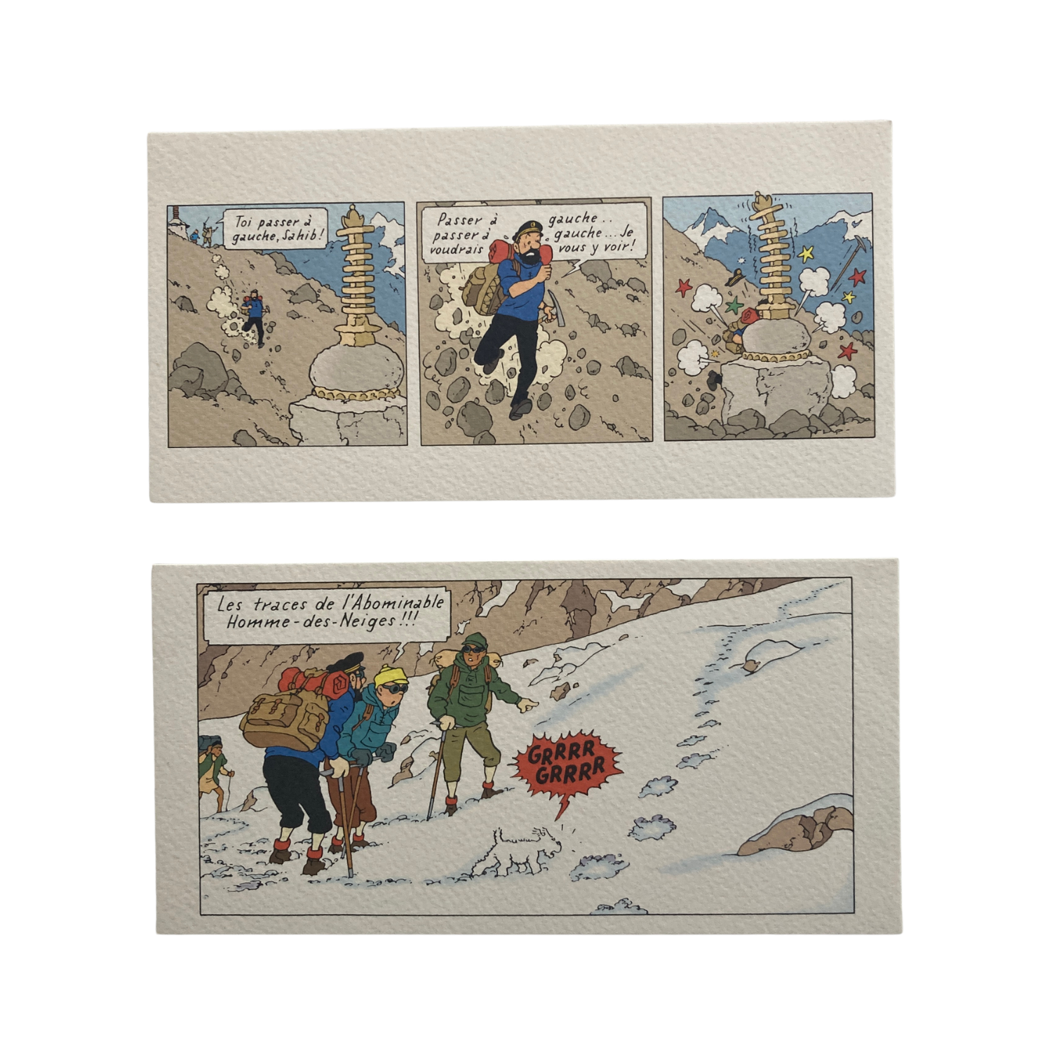Dix cartes postales panoramiques de la marque Espace714 avec paysages variés, illustrant des vues spectaculaires et détaillées.