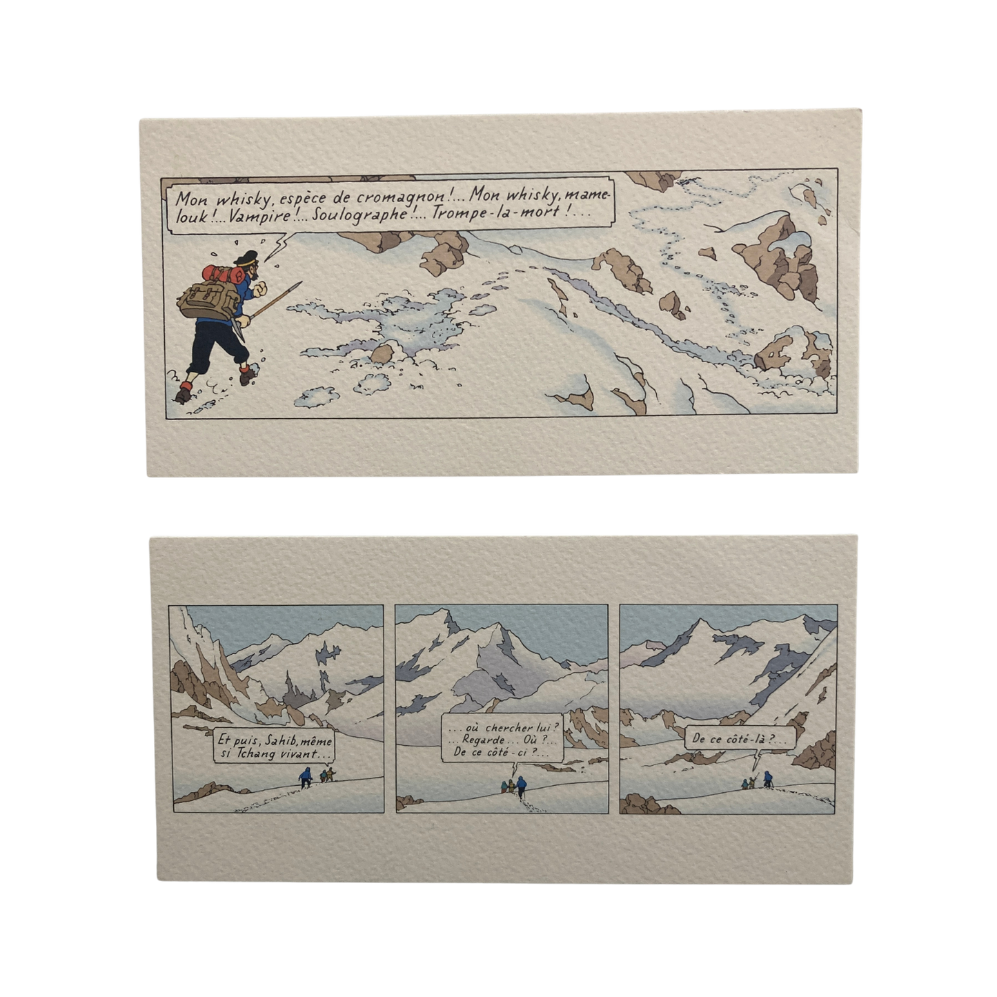 Dix cartes postales panoramiques de la marque Espace714, présentant des paysages et vues urbaines détaillées.
