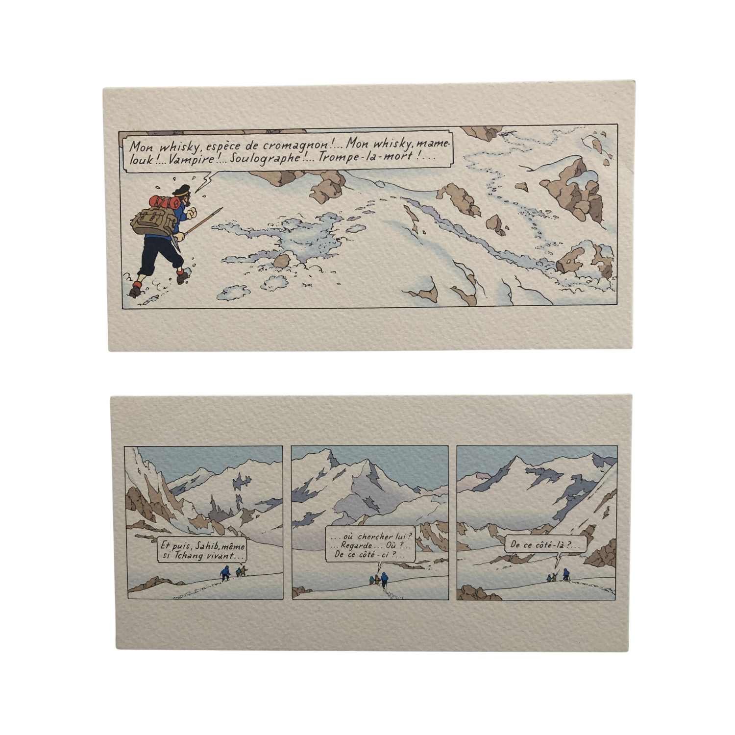 Dix cartes postales panoramiques de la marque Espace714, présentant des paysages et vues urbaines détaillées.