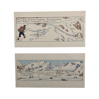 Dix cartes postales panoramiques de la marque Espace714, présentant des paysages et vues urbaines détaillées.