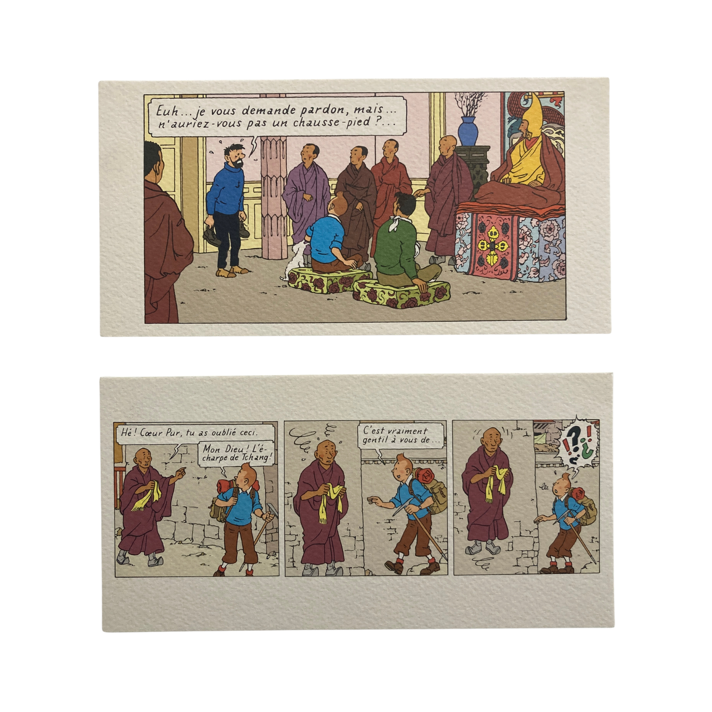 Dix cartes postales panoramiques de la marque Espace714 avec des vues spectaculaires et des paysages variés.