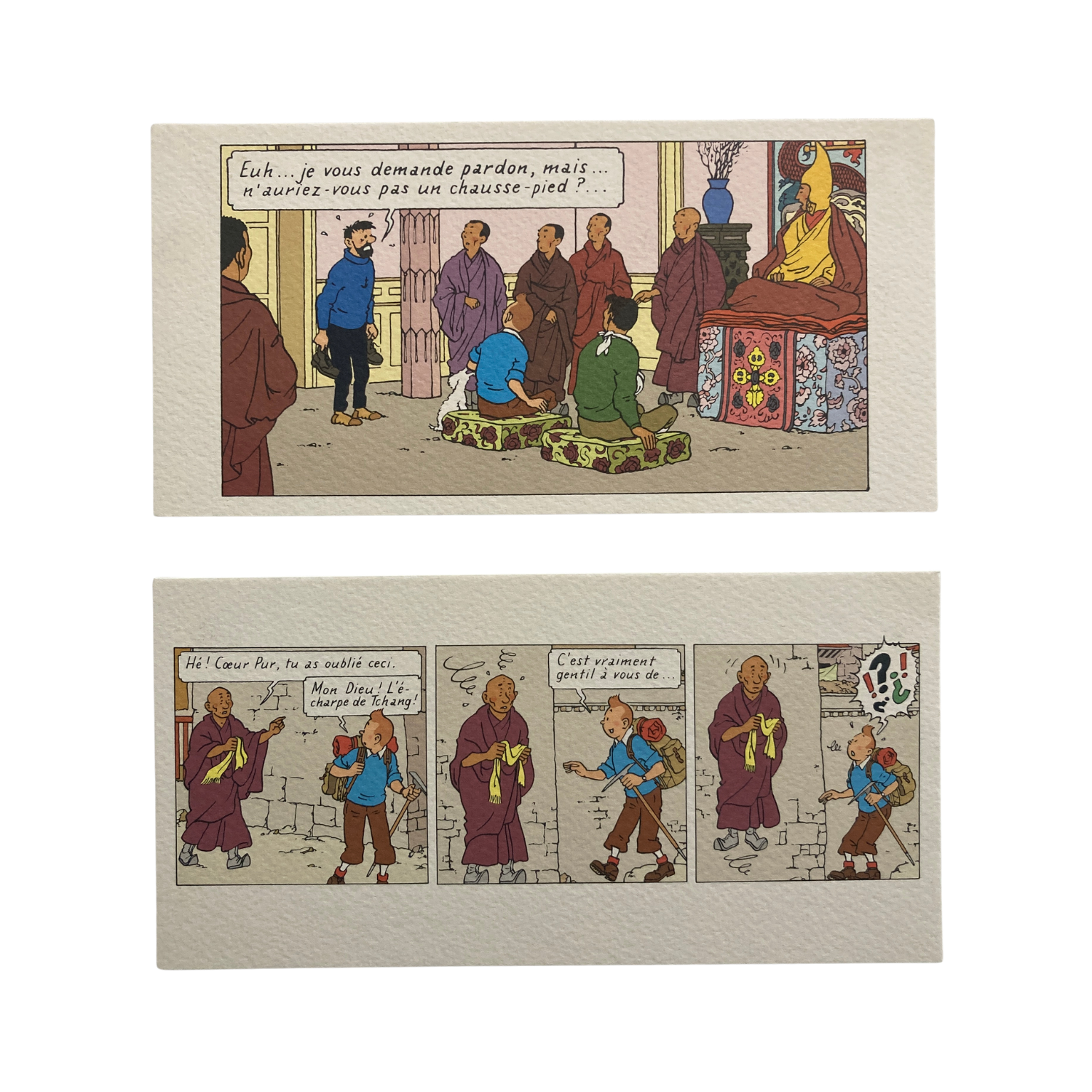 Dix cartes postales panoramiques de la marque Espace714 avec des vues spectaculaires et des paysages variés.