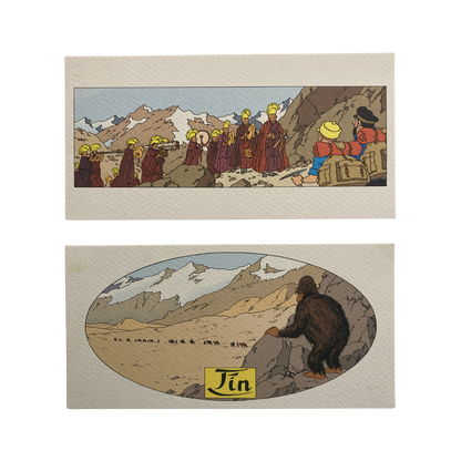 Dix cartes postales panoramiques de la marque Espace714, illustrant des paysages variés en images colorées.