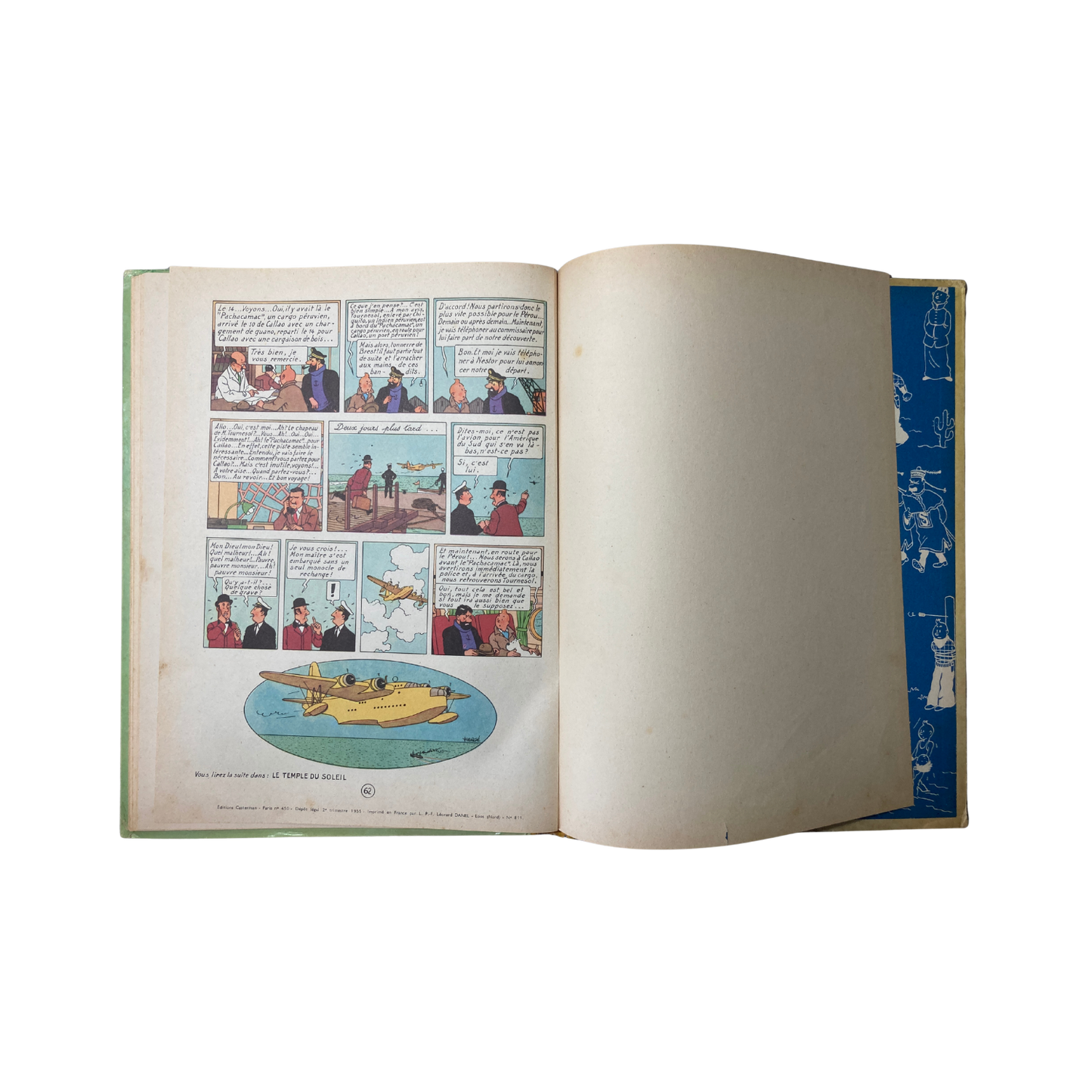 Page de couverture du livre "Les Aventures de Tintin : Les 7 boules de cristal" d'Hergé, édition Espace714.