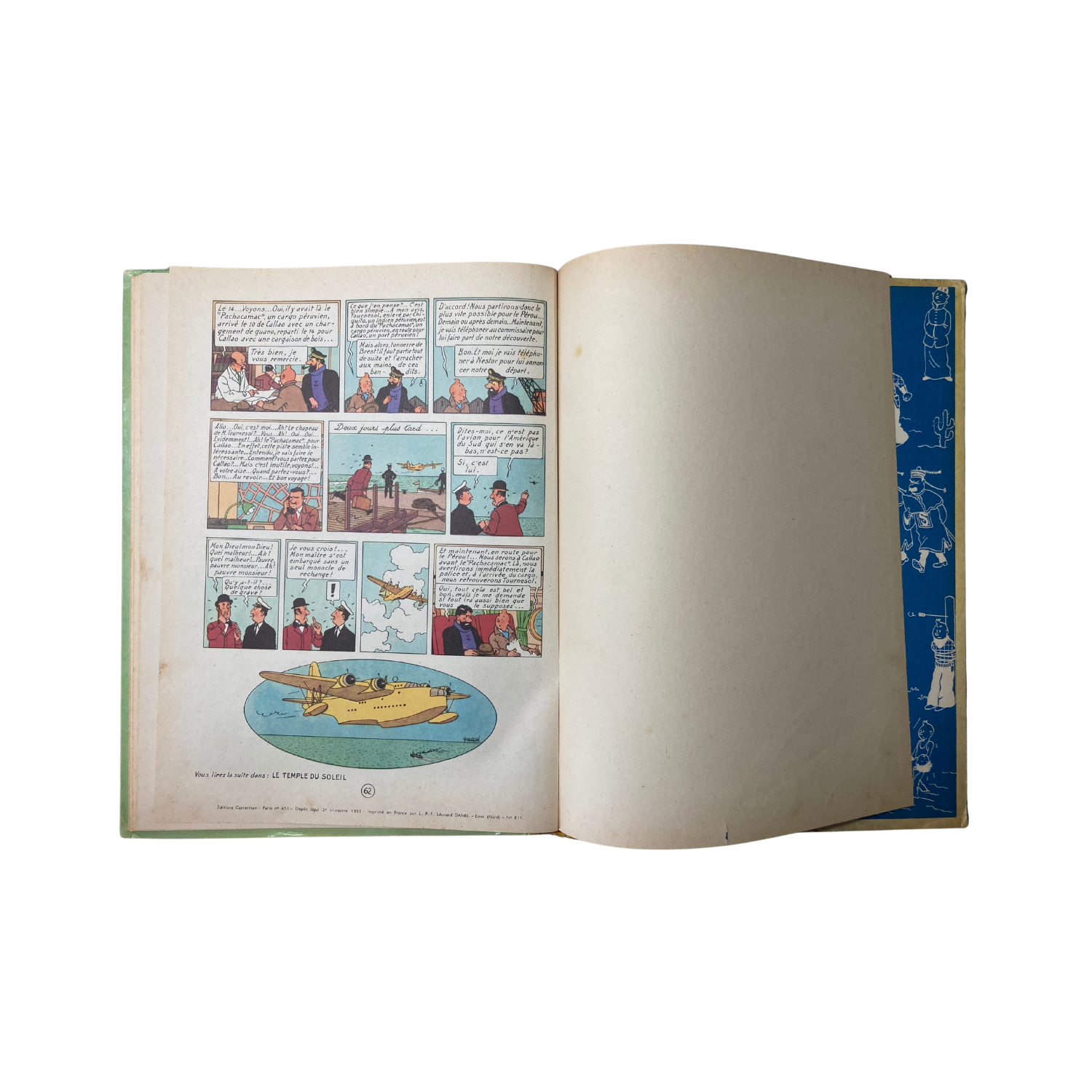 Page de couverture du livre "Les Aventures de Tintin : Les 7 boules de cristal" d'Hergé, édition Espace714.