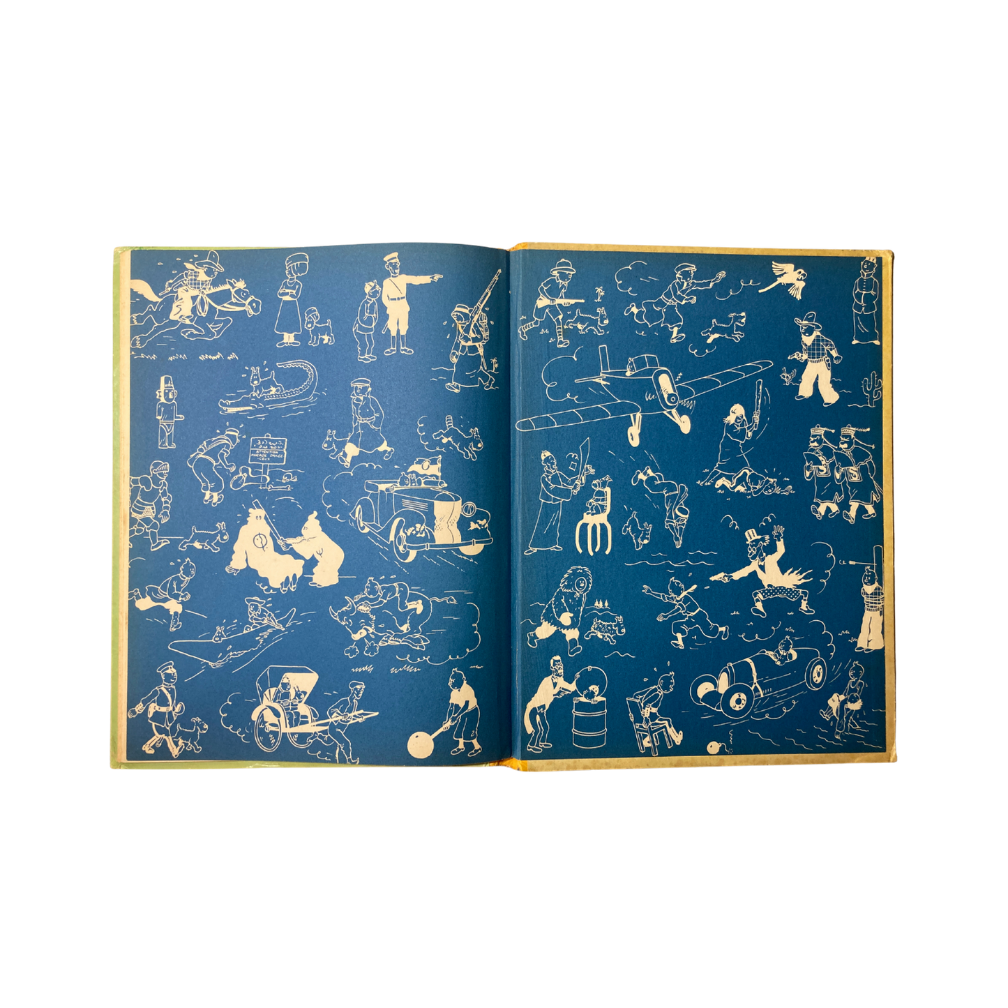 Page de couverture du livre Les Aventures de Tintin par Hergé, illustrant la scène avec Tintin et le cristal.