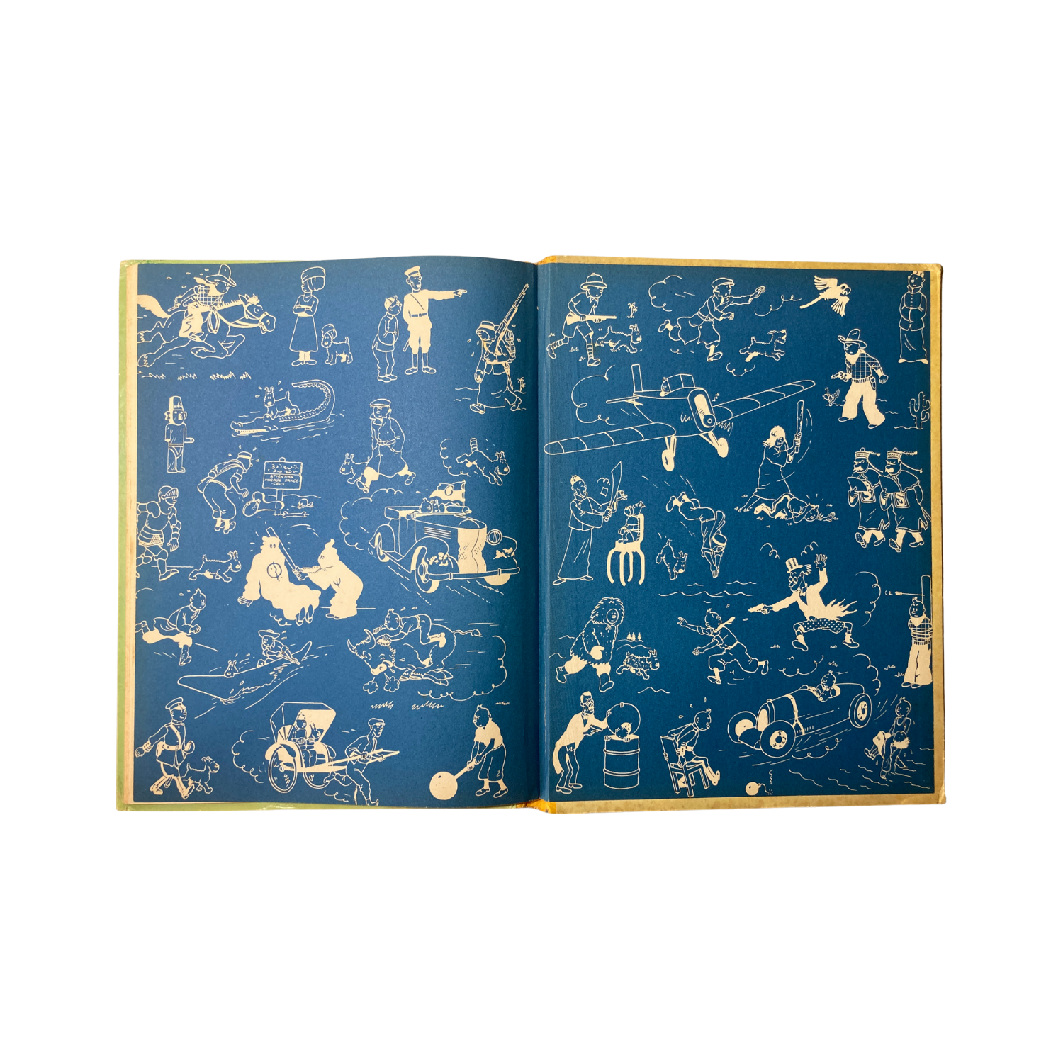 Page de couverture du livre Les Aventures de Tintin par Hergé, illustrant la scène avec Tintin et le cristal.