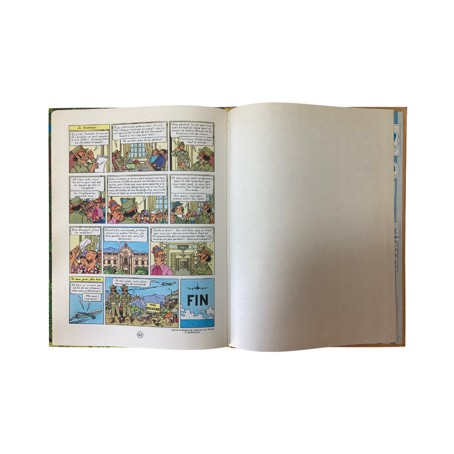 Page de couverture du livre "Les Aventures de Tintin par Hergé : Tintin et les Picaros" illustrée en couleur.