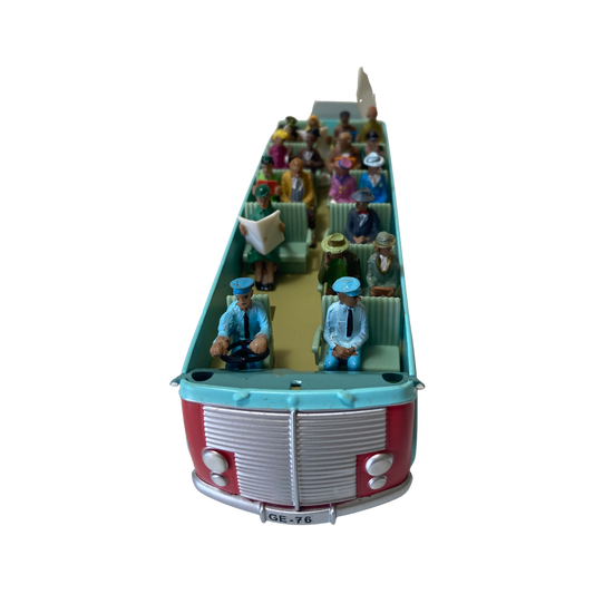Autobus Swissair Espace714, modèle détaillé, vue de côté avec logo et design vintage, présenté en image sur fond blanc.