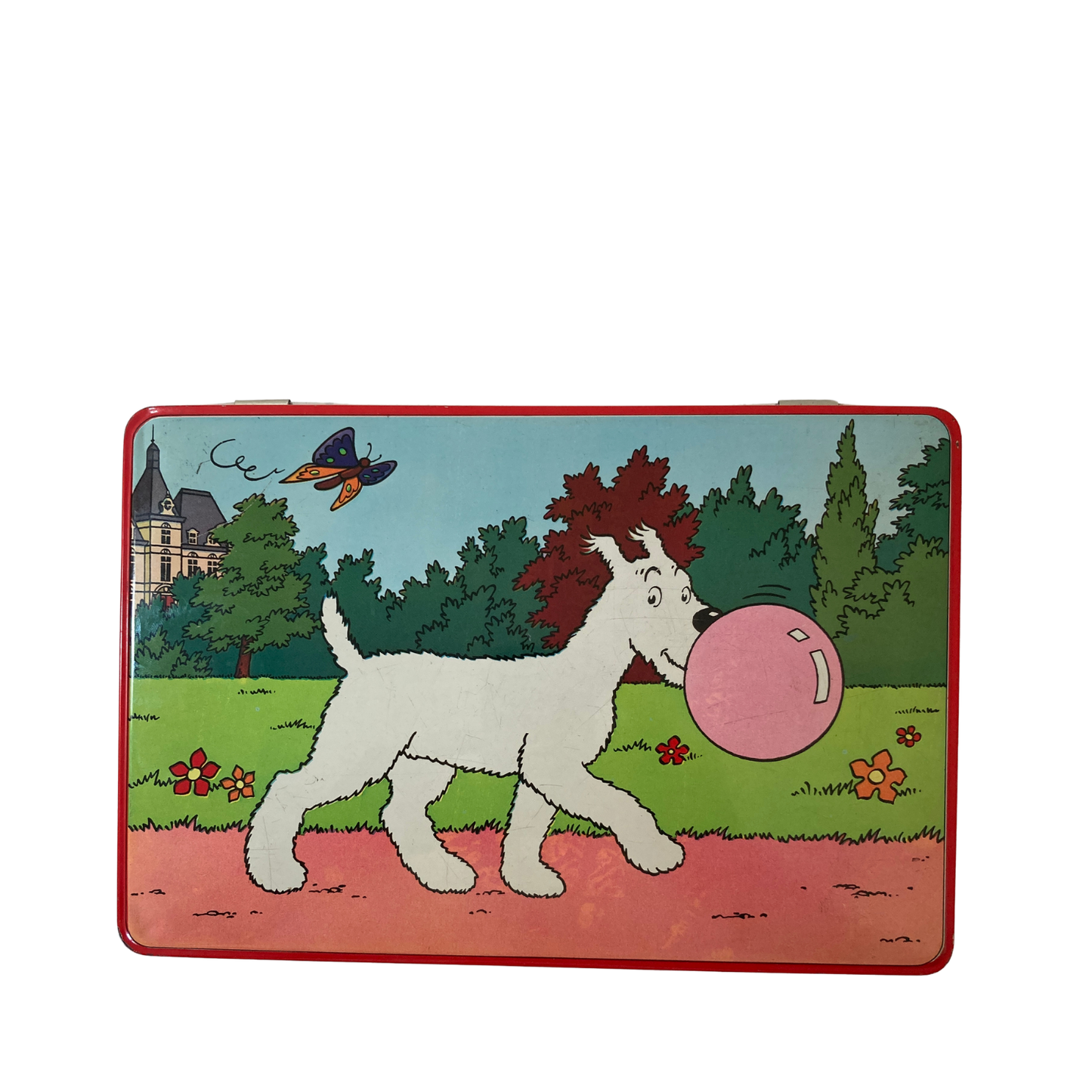 Boîte de Bubble Gum Milou Espace714 avec images colorées de chewing-gum à la menthe dans une boîte en carton