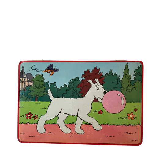Boîte de Bubble Gum Milou Espace714 avec images colorées de chewing-gum à la menthe dans une boîte en carton