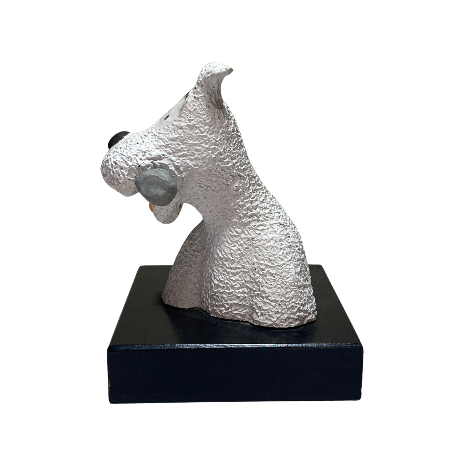 Buste Milou en os, modèle détaillé de la figurine de la marque Espace714, visible en vue de face avec textures fines.