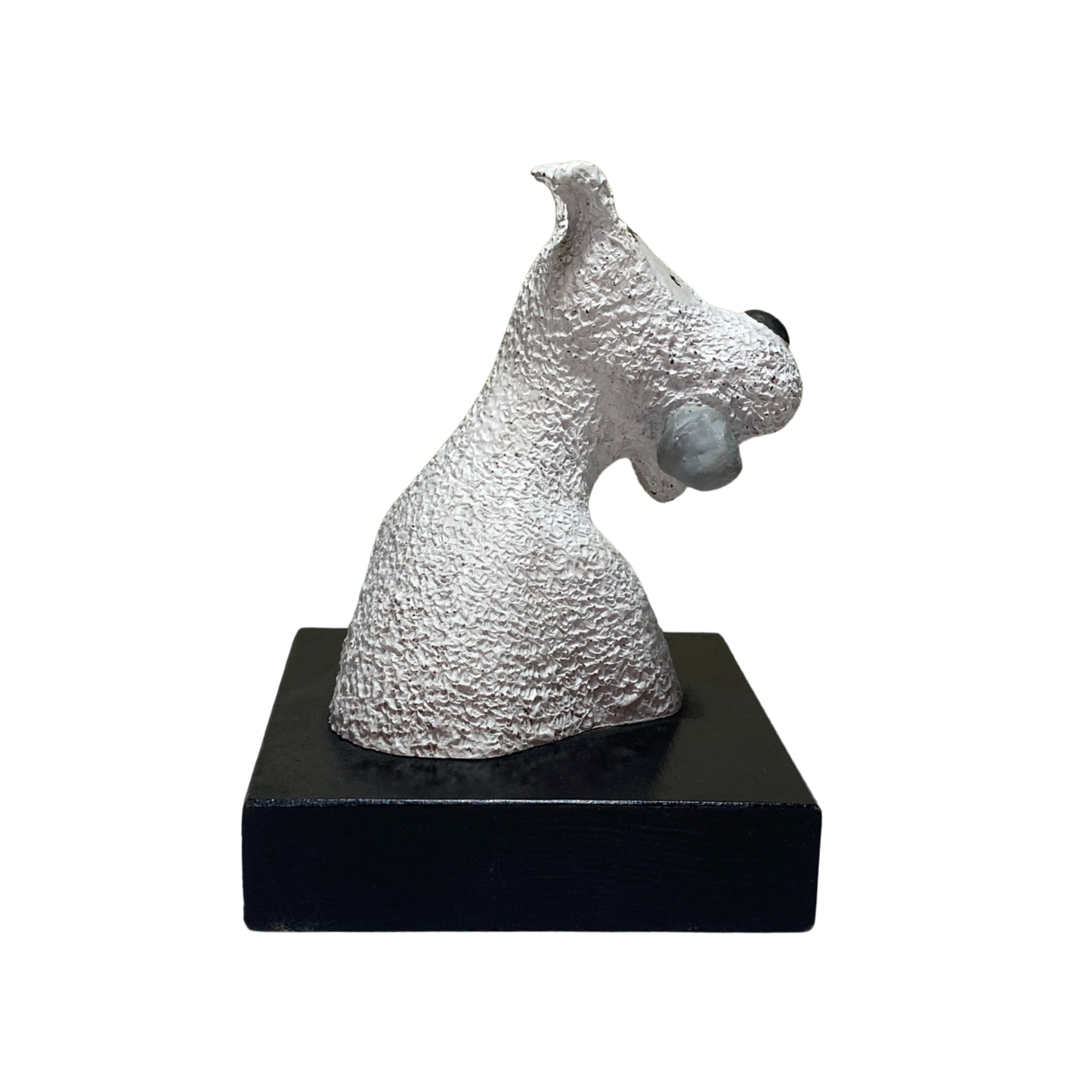 Buste Milou en os de la marque Espace714, sculpture détaillée de Milou avec texture en os naturel.