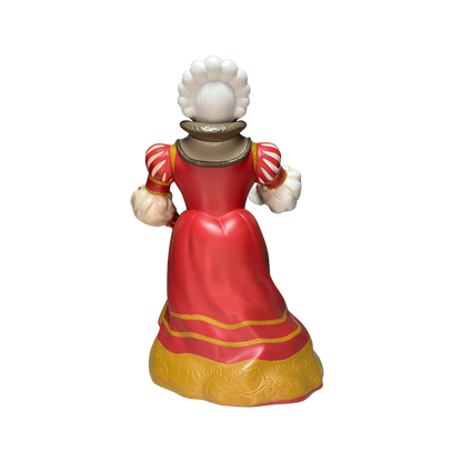 Figurine Castafiore de la collection Quelle Joie d'Espace714, détail de la sculpture en céramique colorée.