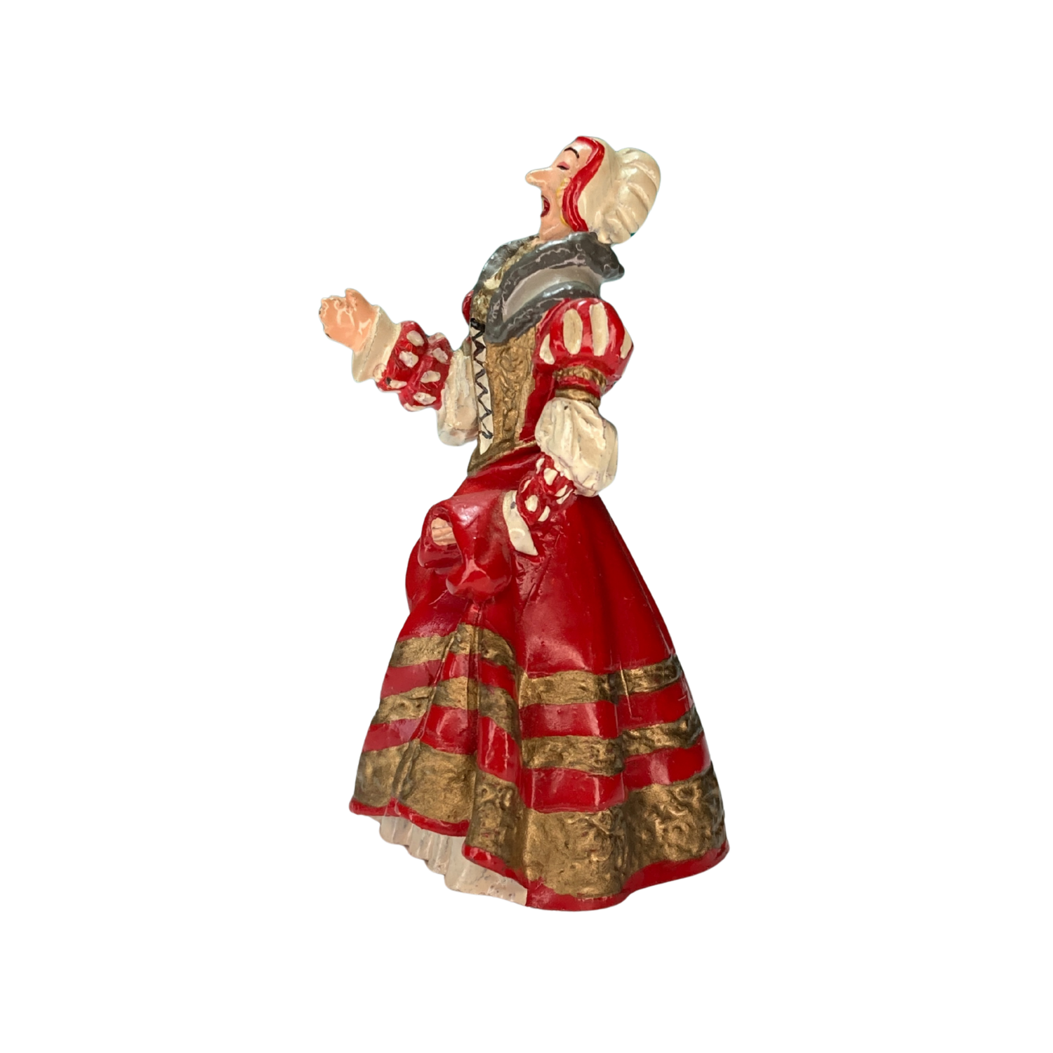 Femme portant une robe La Castafiore en marguerite d'Espace714, vêtement élégant avec motif floral coloré.
