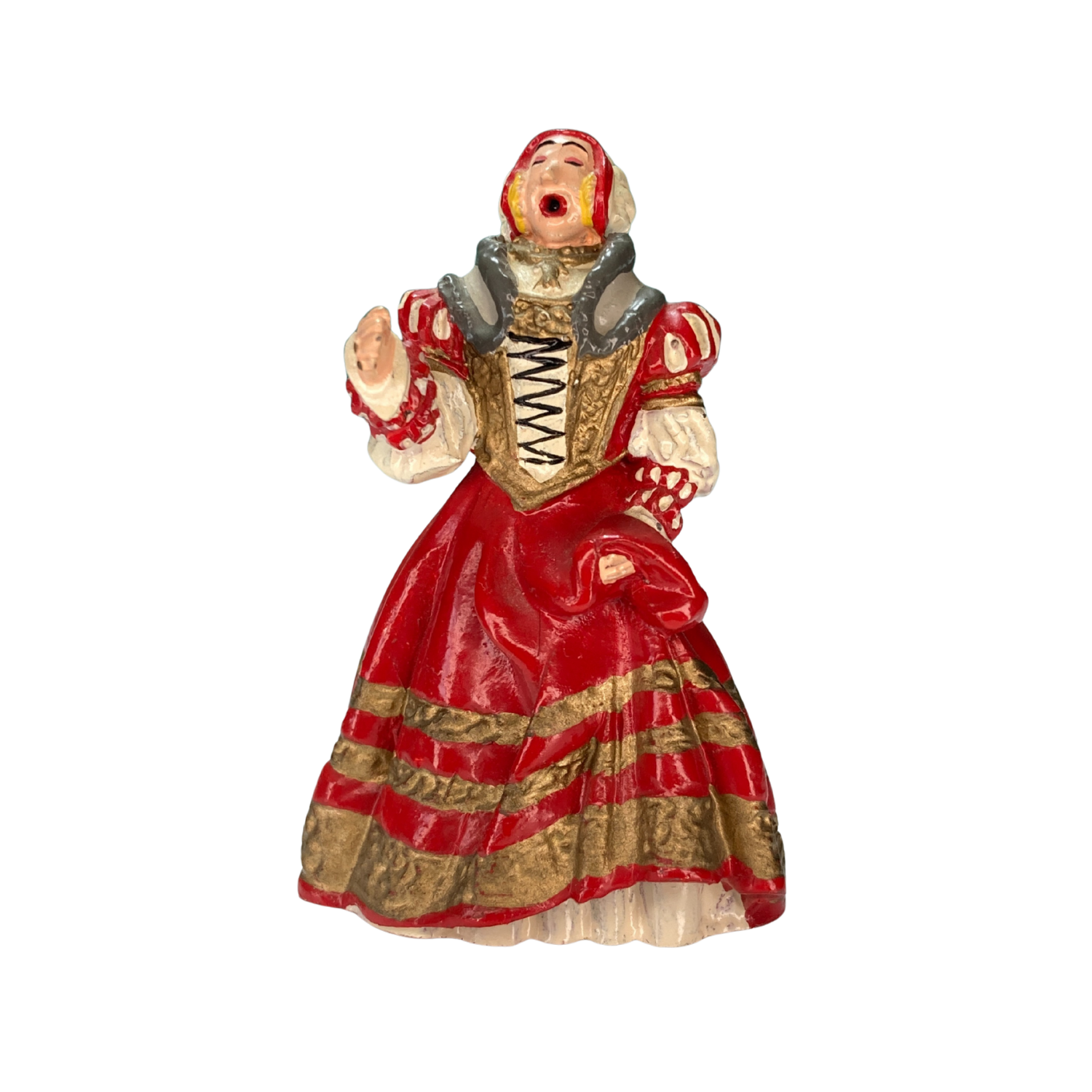 Fille en costume La Castafiore en marguerite, figurine Pixi de Espace714, avec détails colorés et expression joyeuse.