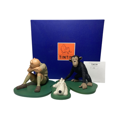Diorama Tintin dormant, figurine détaillée de Tintin dans un décor miniature, créé par Espace714.