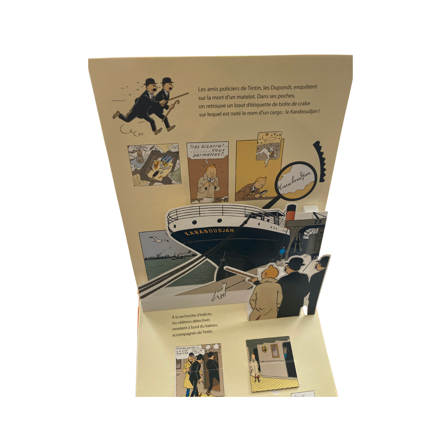 Album de Tintin "Le Crabe aux Pinces d'Or" de Hergé, édition 2010, illustré avec la couverture du livre.