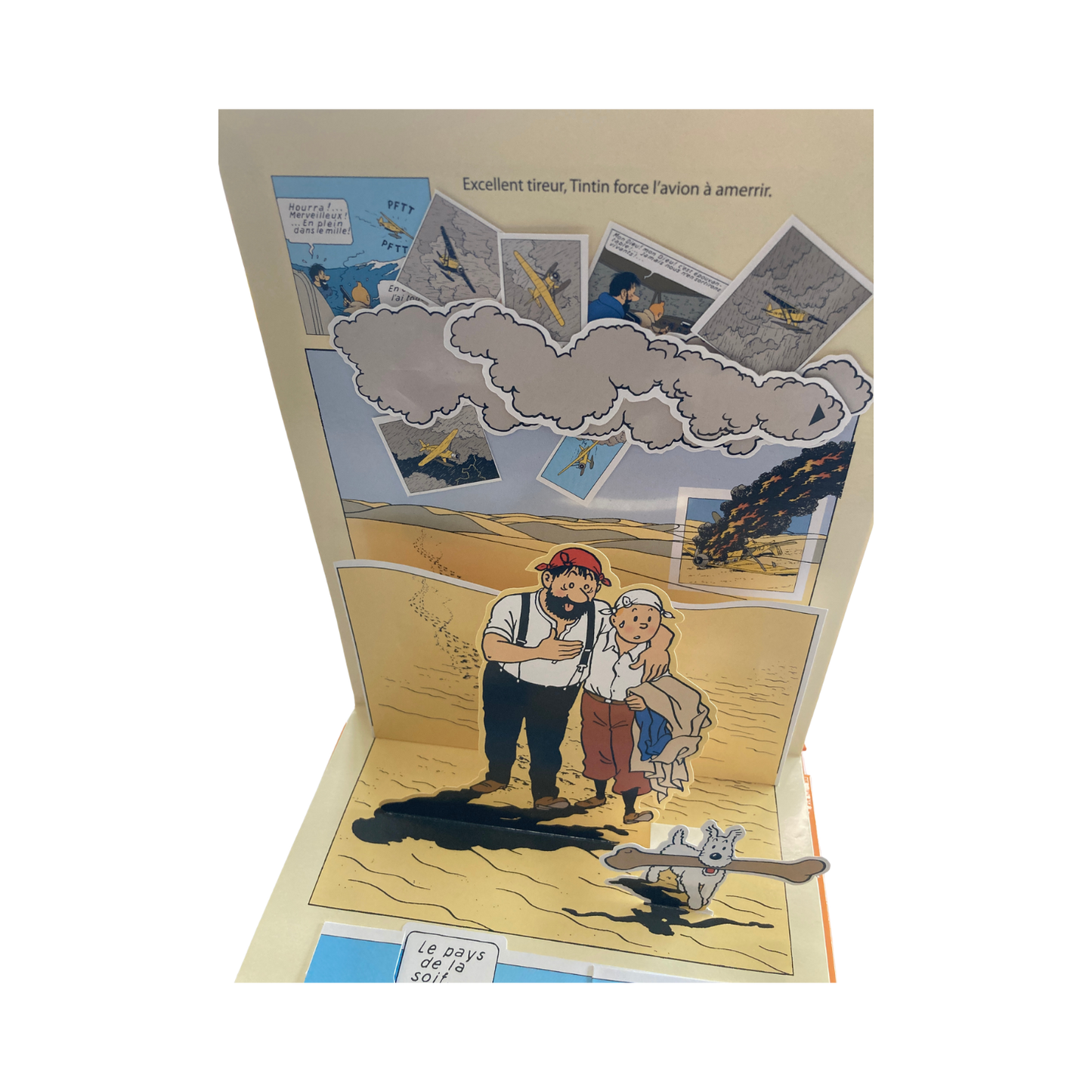 Album de Tintin « Le Crabe aux Pinces d’Or » de Hergé, édition pop hop, illustré, couverture colorée, publié en 2010.