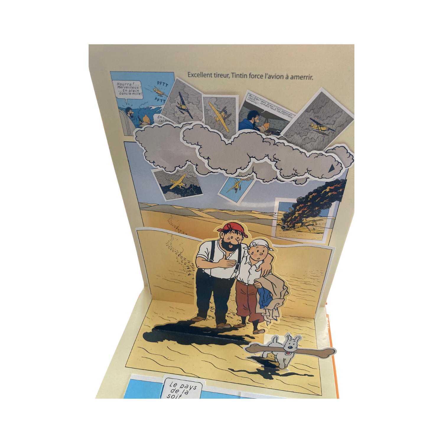 Album de Tintin « Le Crabe aux Pinces d’Or » de Hergé, édition pop hop, illustré, couverture colorée, publié en 2010.