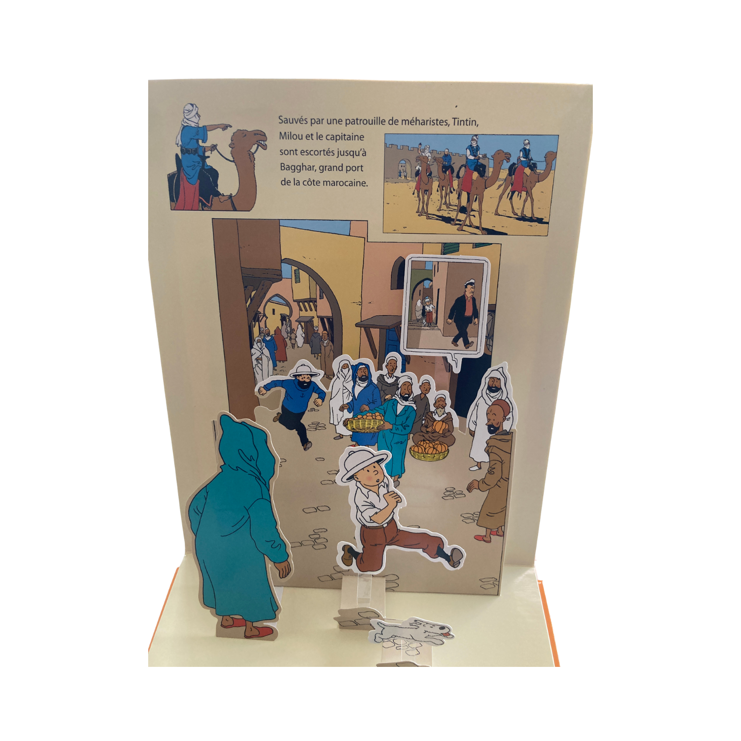 Album de Tintin "Le Crabe aux pinces d’or" de Hergé, édition pop hop, illustré avec couverture colorée et personnages.