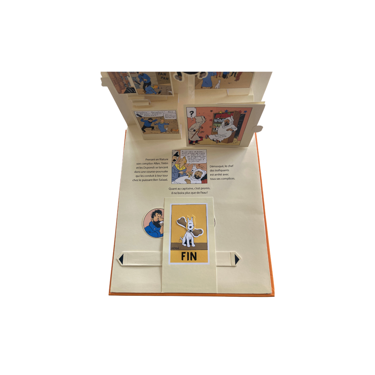 Album Tintin de Hergé, « Le crabe aux pinces d’or », édition 2010, couverture colorée avec Tintin et le Crabe aux Pinces d’Or