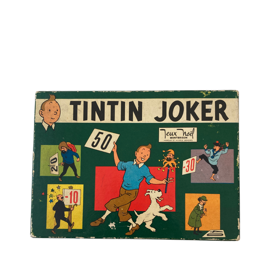 Jeu Tintin JOKER par Espace714, boîte avec illustration colorée du personnage Tintin en Joker, vue de face.
