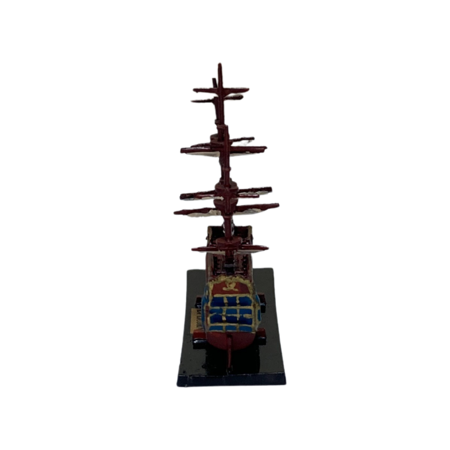 Statue de licorne Espace714, version 2, avec socle noir, détails colorés et design élégant, vue de face.