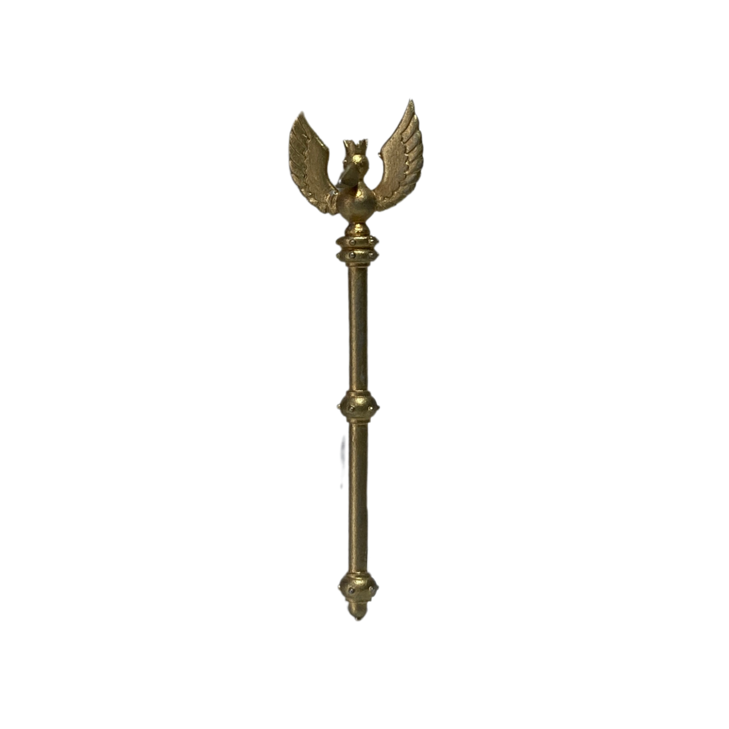 Sceptre d’Ottokar en métal avec ornementations détaillées, illustrant le célèbre artefact de la bande dessinée Tintin.