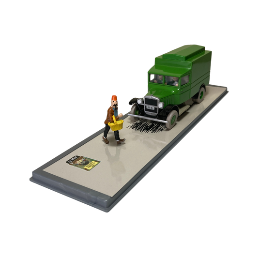 Camion cellulaire Espace714 en plastique jaune avec détails colorés, pour enfants, vue de côté.