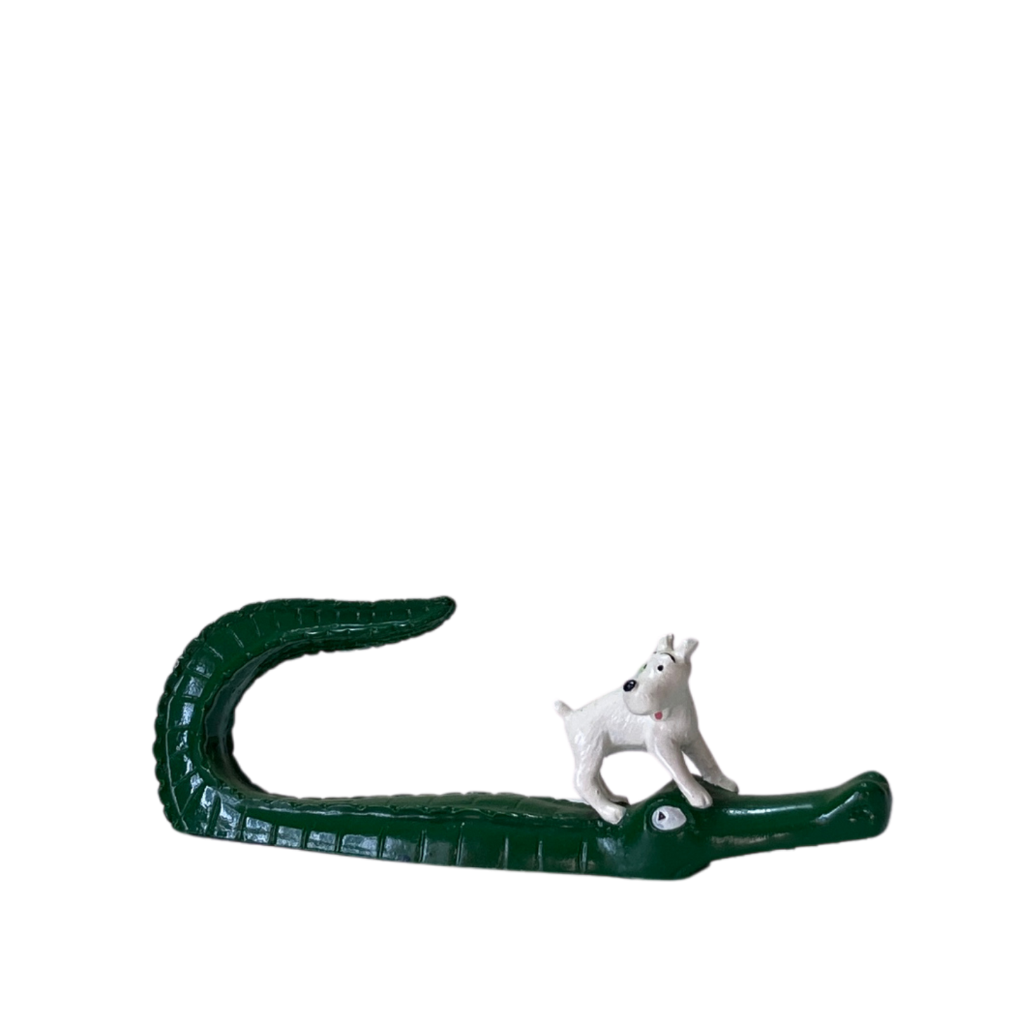 Milou sur crocodile en peluche de la marque Espace714, avec détails doux et colorés, idéal pour les enfants.
