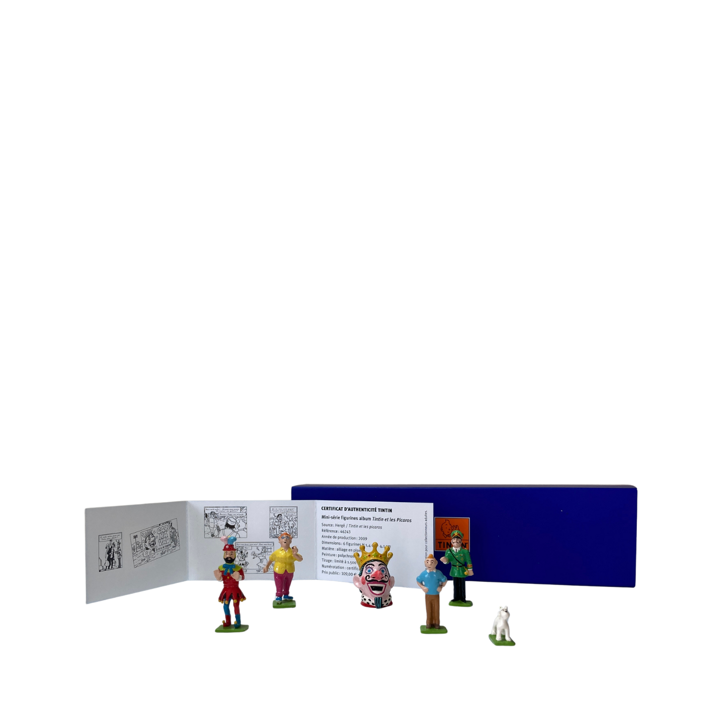 Mini série Tintin et les Picaros d'Espace714, couverture illustrée avec Tintin, Milou et les Picaros en scène colorée.