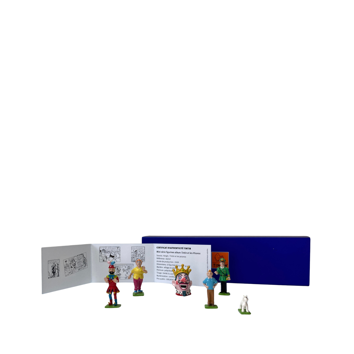 Mini série Tintin et les Picaros d'Espace714, couverture illustrée avec Tintin, Milou et les Picaros en scène colorée.