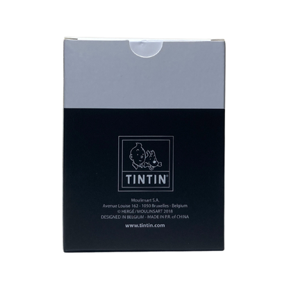 Montre Tintin Espace714 avec cadran illustré de Tintin et ses amis, bracelet en cuir noir, style classique et ludique.