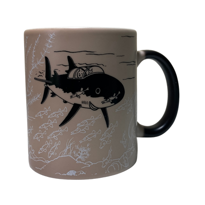 Mug en céramique "Le trésor de Rackham le rouge" avec design illustré, couleur blanche, marqué par la marque Espace714.