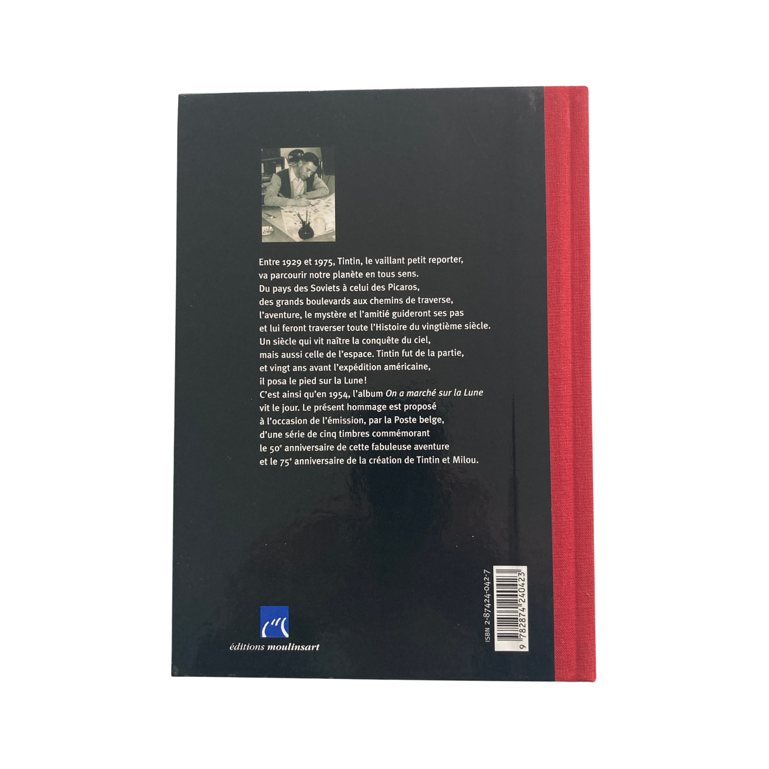 Ouvrage illustré pour le 50ème anniversaire de l'album "On a marché sur la Lune" par Espace714, avec couverture et pages intérieures.