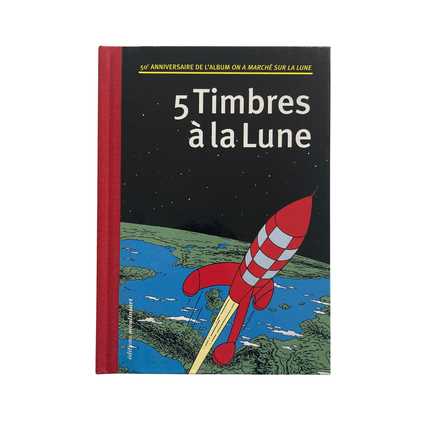 Ouvrage pour le 50ème anniversaire de l'album “On a marché sur la Lune” d'Espace714, couverture illustrée en images.