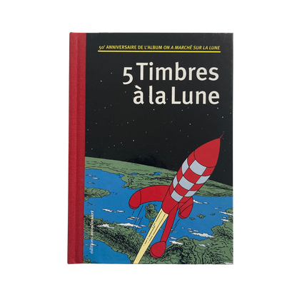 Ouvrage pour le 50ème anniversaire de l'album “On a marché sur la Lune” d'Espace714, couverture illustrée en images.
