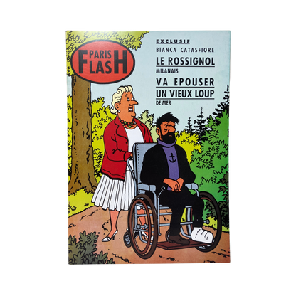 Pastiche Paris Flash par Espace714, affiche artistique avec motifs colorés de style parisien sur fond noir.