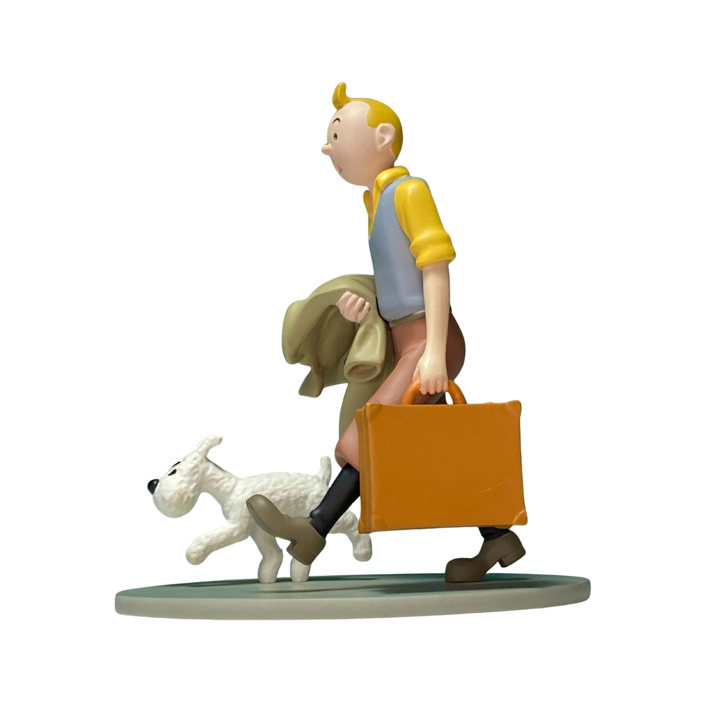 Image de Tintin et Milou en route, illustration colorée de la bande dessinée Tintin par Espace714.