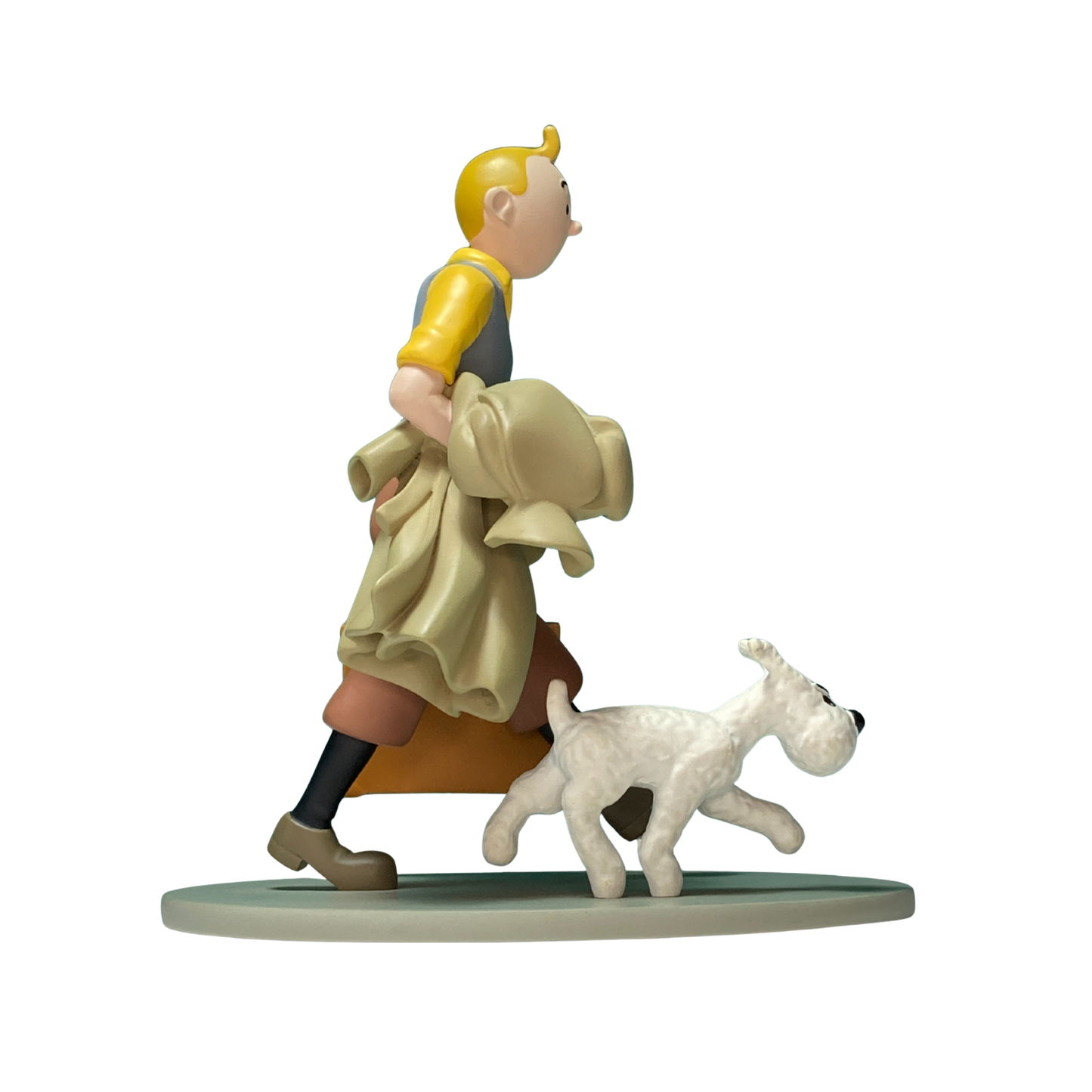 Figure de Tintin et Milou en marche, illustration en couleur dans le style de la bande dessinée Tintin, par Espace714.
