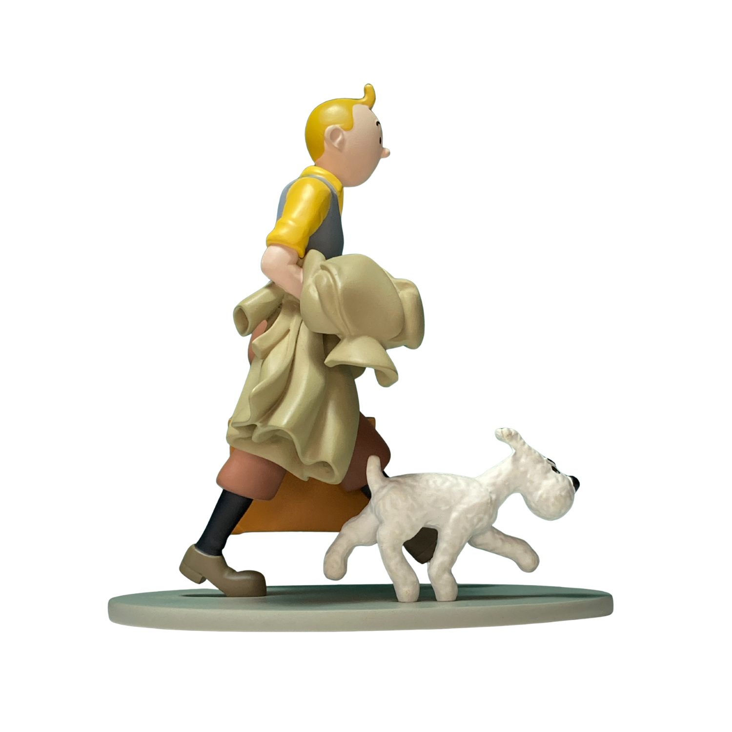 Figure de Tintin et Milou en marche, illustration en couleur dans le style de la bande dessinée Tintin, par Espace714.