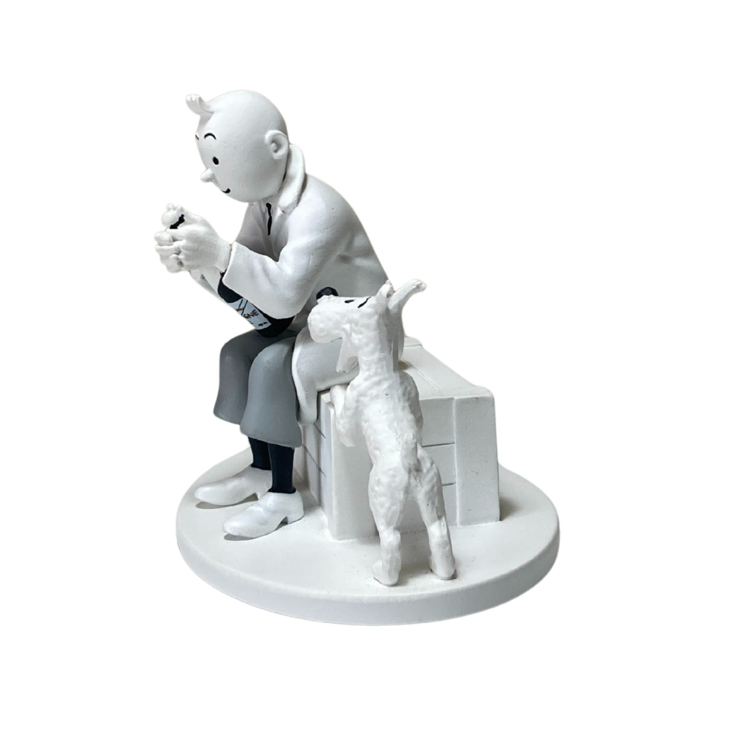 Image de Tintin prisonnier avec Milou sur le pont du Karaboudjan, illustration de la bande dessinée Tintin par Espace714.