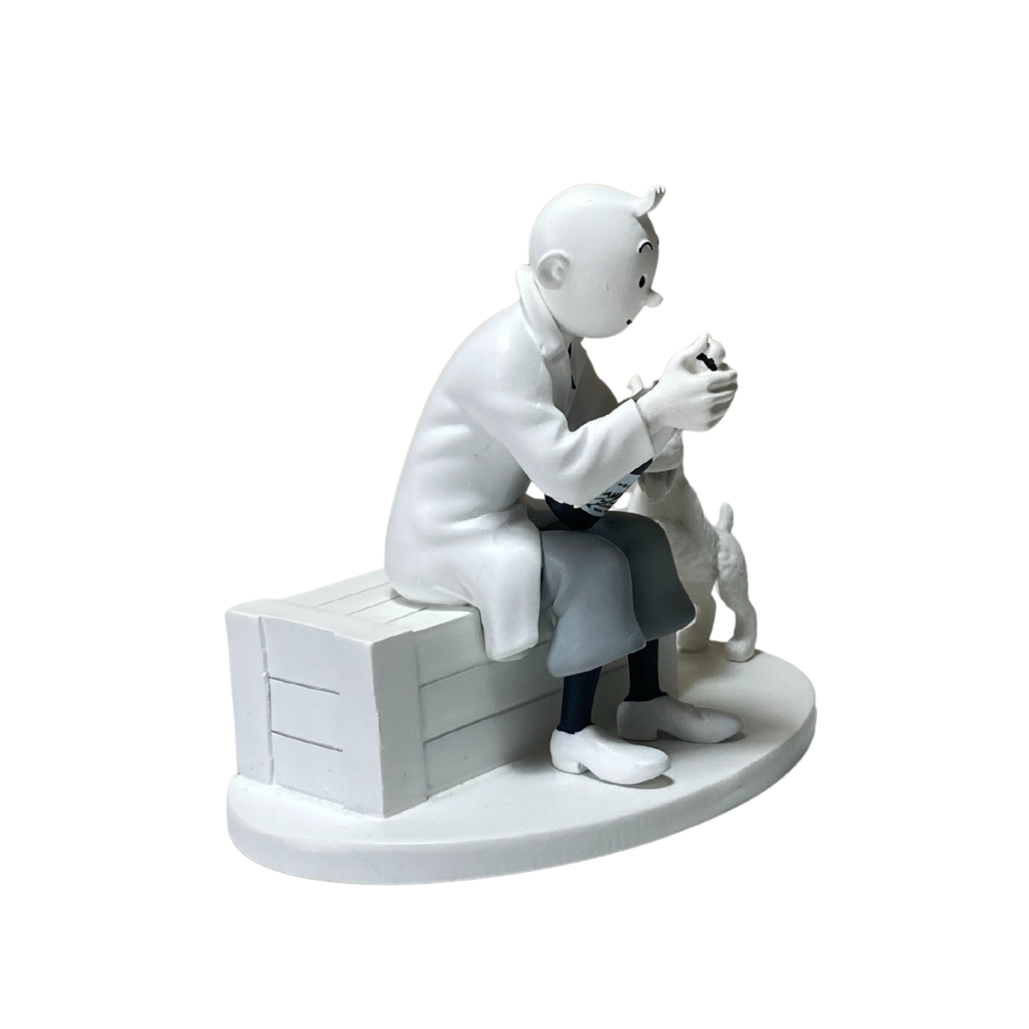 Image de Tintin prisonnier avec Milou à bord du Karaboudjan, illustration de la bande dessinée Tintin par Espace714.