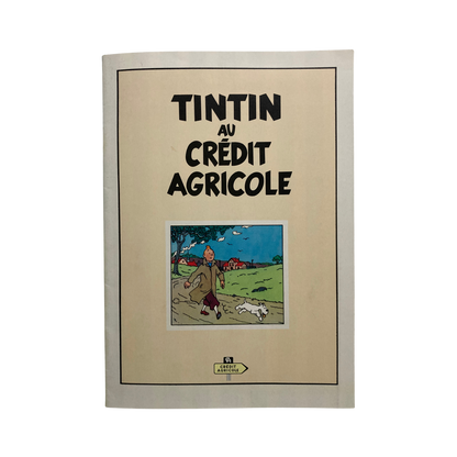 Illustration de Tintin dans la bande dessinée "Au Crédit Agricole" de 1980, éditée par Espace714.