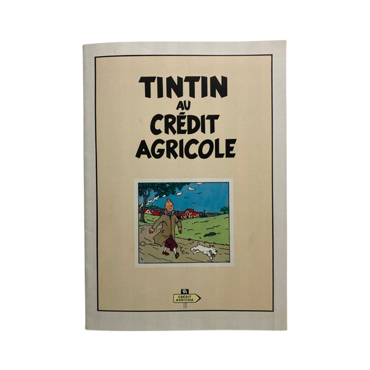 Illustration de Tintin dans la bande dessinée "Au Crédit Agricole" de 1980, éditée par Espace714.