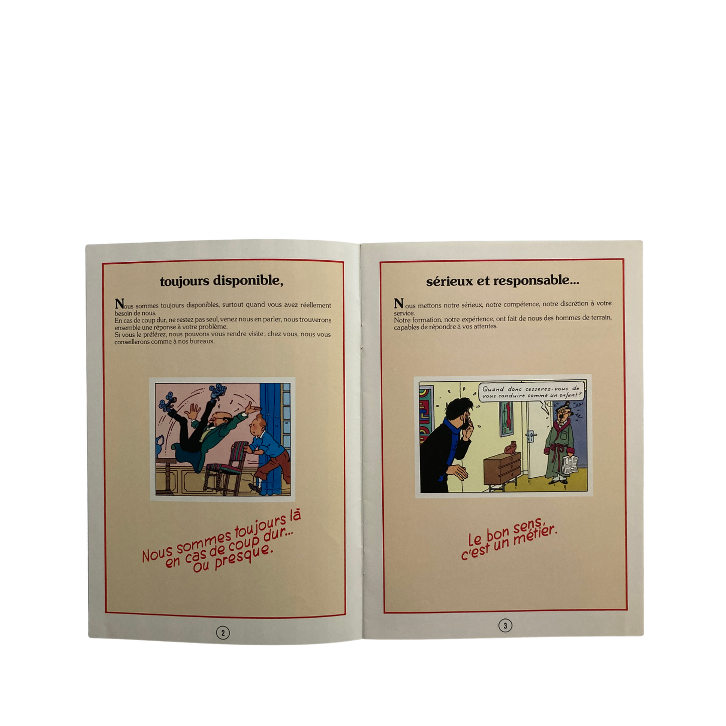 Image de la couverture du livre Tintin – Au Crédit Agricole, édition de 1980, illustrée avec Tintin en scène dans un style vintage.