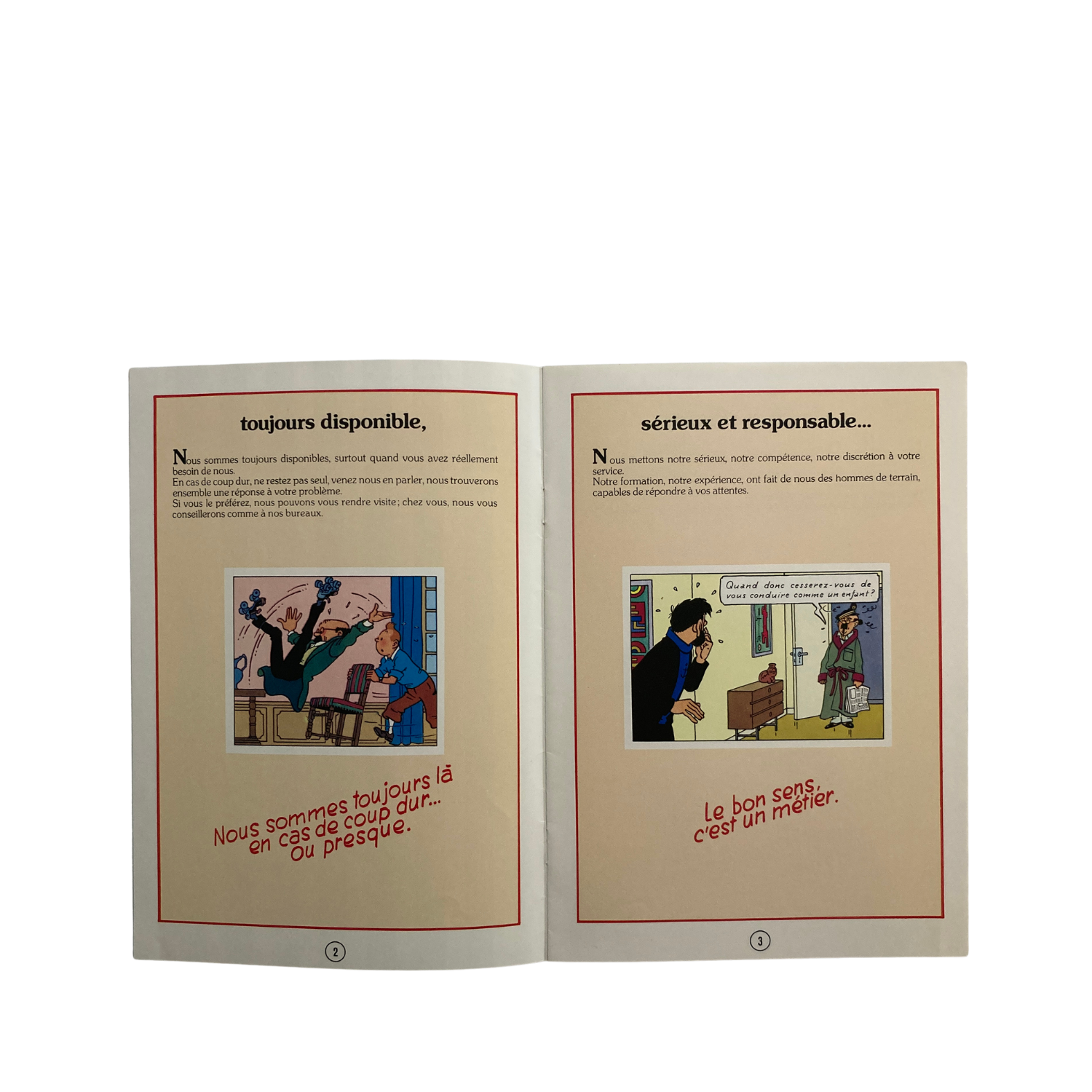 Image de la couverture du livre Tintin – Au Crédit Agricole, édition de 1980, illustrée avec Tintin en scène dans un style vintage.