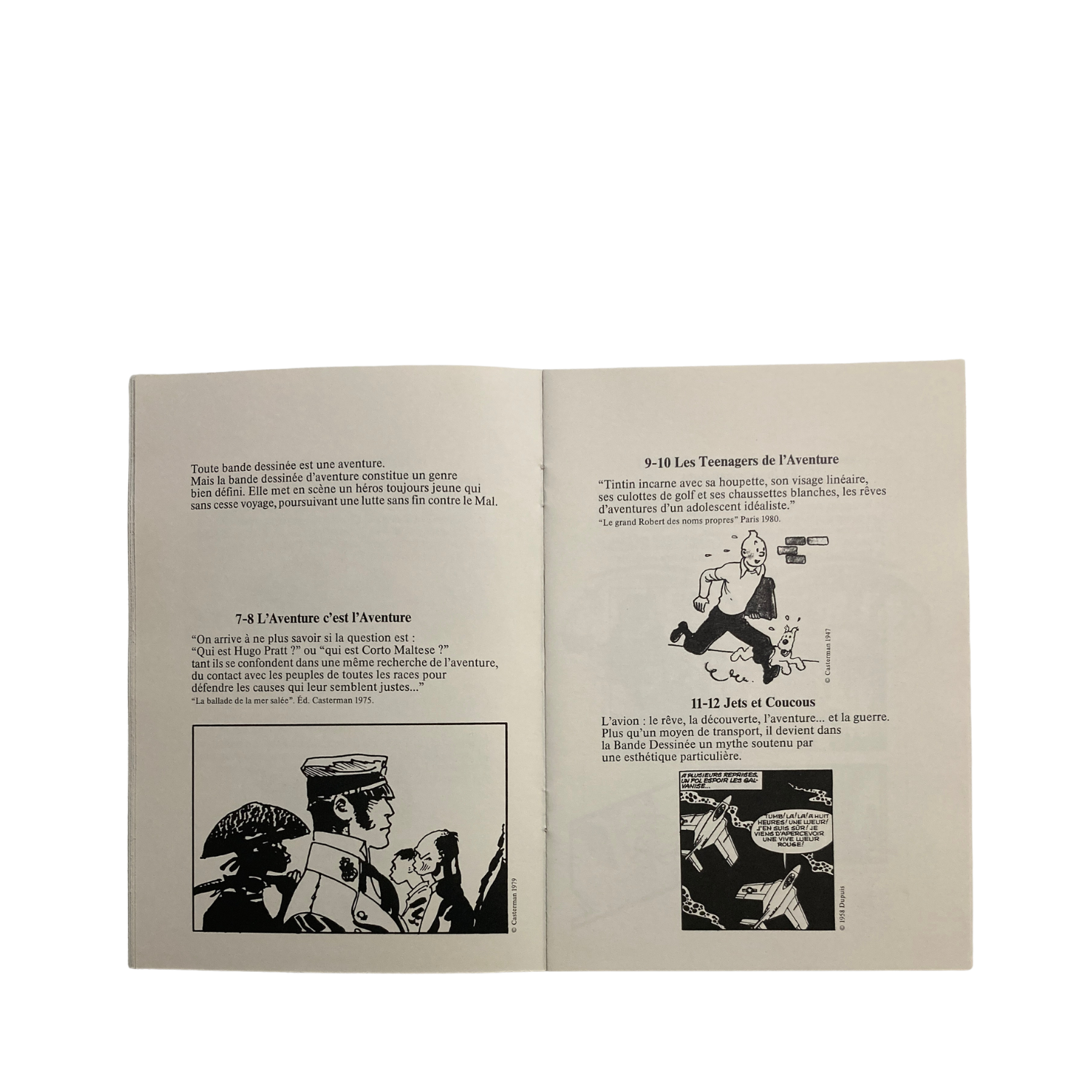 Page de couverture du livre Tintin – Une histoire de la BD 1880-1980, illustrée par Espace714, avec bande dessinée Tintin.